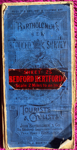 1900s Bartholomew’s Map of Bedford and Hertford Sheet 25.
