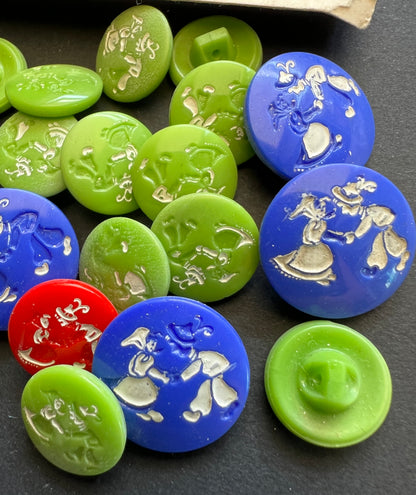 31 Sweet Vintage Glass Buttons that Need Repainting.