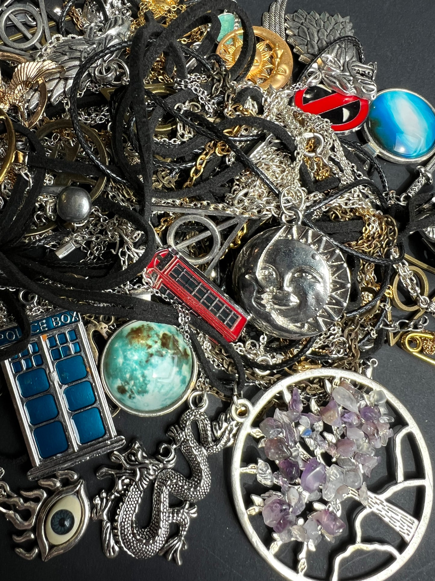 Job Lot of LOTS of Tangled Up Necklaces.