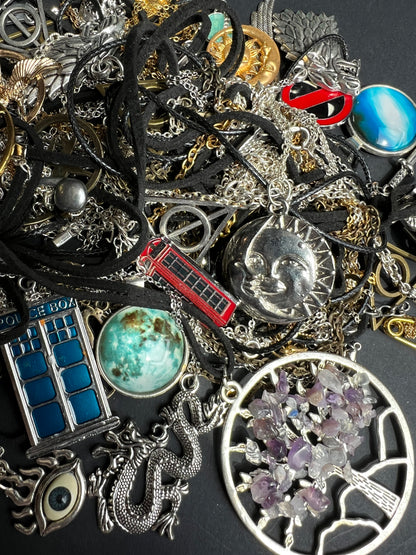 Job Lot of LOTS of Tangled Up Necklaces.