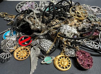 Job Lot of LOTS of Tangled Up Necklaces.