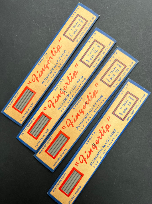 4 Packets of Vintage 4 "Fingertip" Smooth  Pins for Hand Knitting 7"  Gauge 10