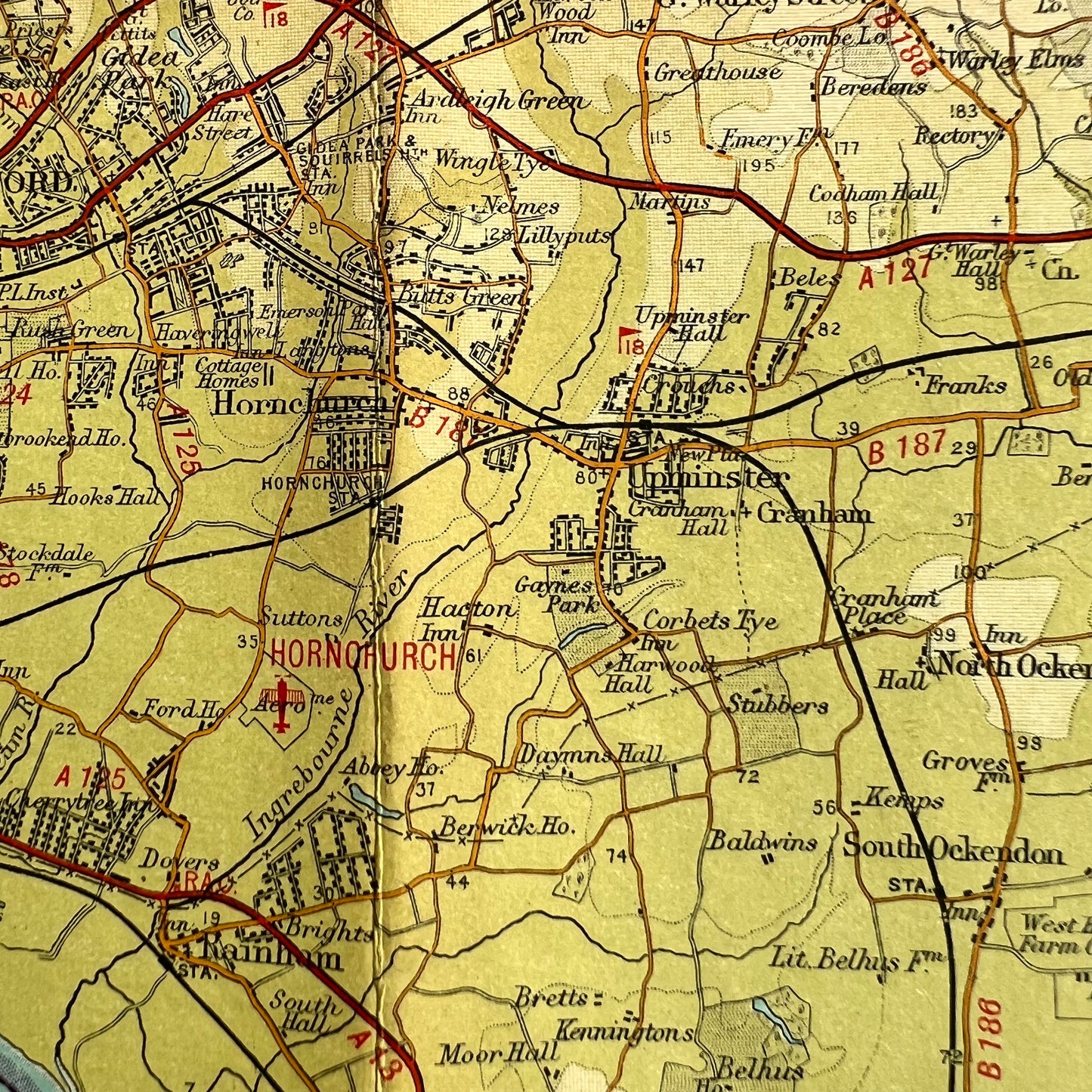 1930s Map of Essex -Bartholomew's, Cloth Backed.