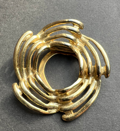 Golden Swirl Mid Century Scarf Clip