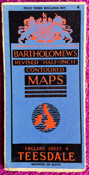1940s Bartholomew's Map of TEESDALE  (35) on Cloth