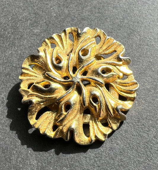 1960s Swirly Golden Scarf Clip