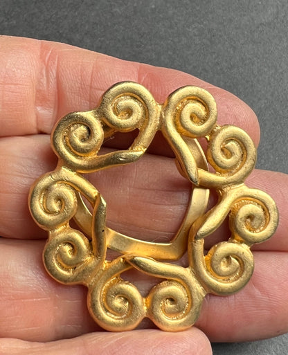 1960s Golden Swirl Scarf Clip