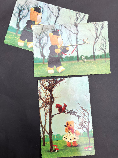 5 Vintage Dutch "TEDDY CARD" Postcards - all unused