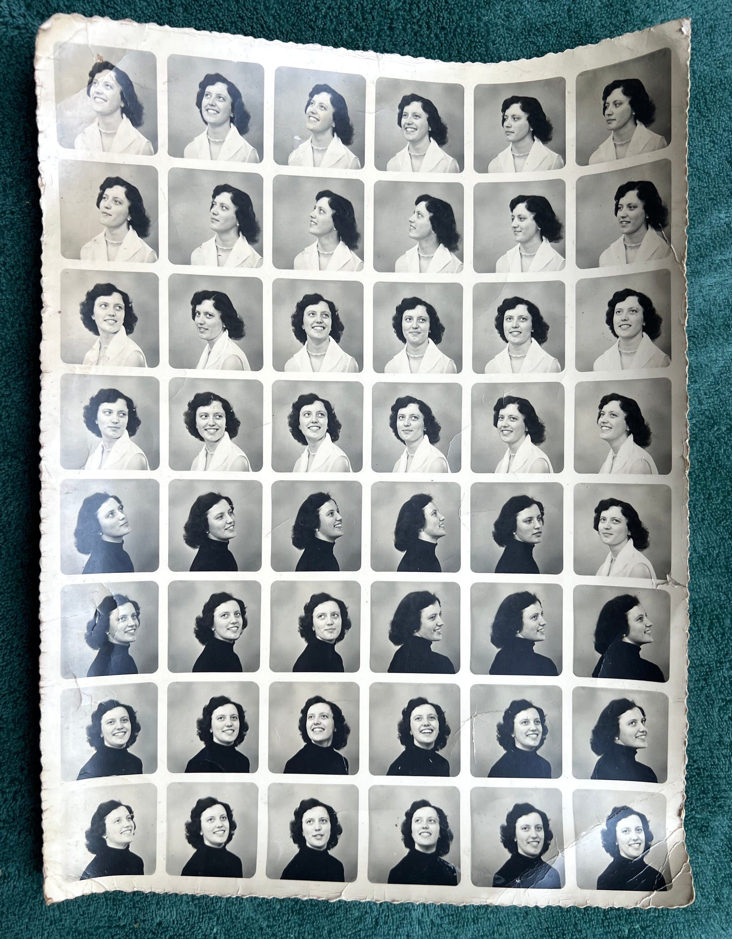 1960s Photograph Contact Sheet - perfect for Art/Craft Project