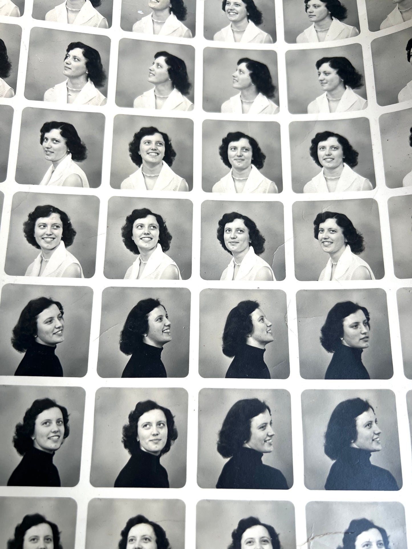 1960s Photograph Contact Sheet - perfect for Art/Craft Project