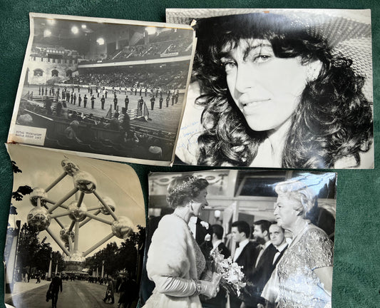 4 1950s/60s BIG Photos - Queen Elizabeth 1964, 1958 World's Fair, 1967 Earls Court