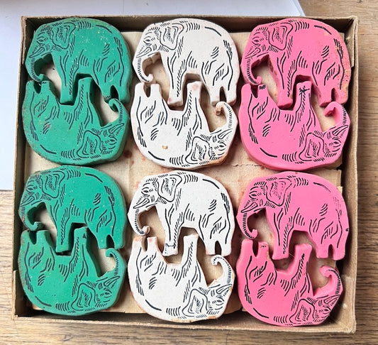 Wholesale Box of 48 Made in Japan 1950s ELEPHANT Erasers