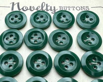 1940s Racing Green Buttons - 24 x 1cm or 1.3cm