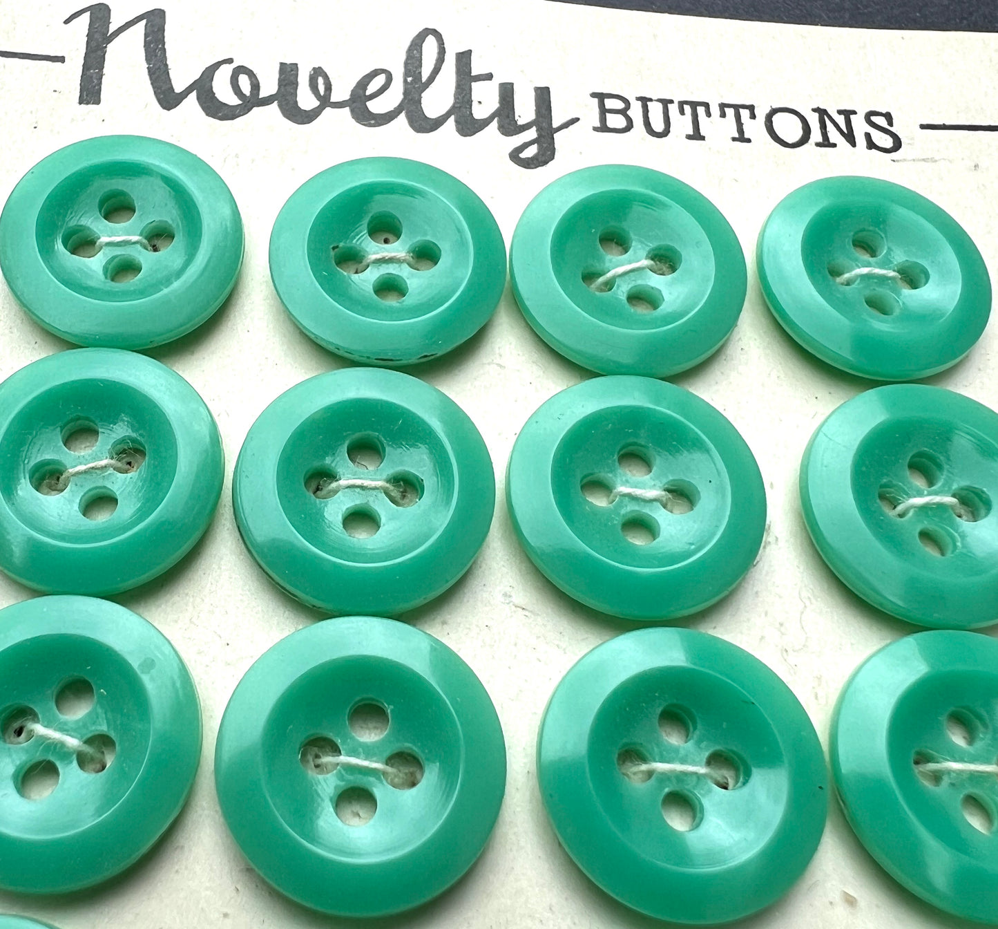 Jade Green 1940s Buttons - 24 x 1cm or 1.3cm