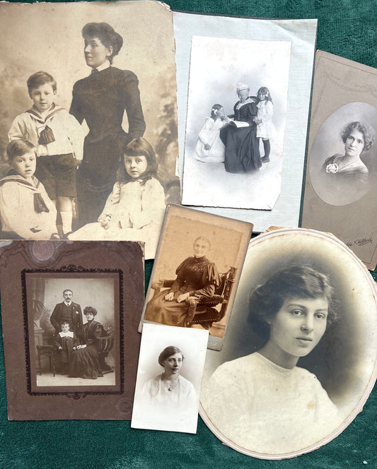 7 Big Edwardian Photographs on Card
