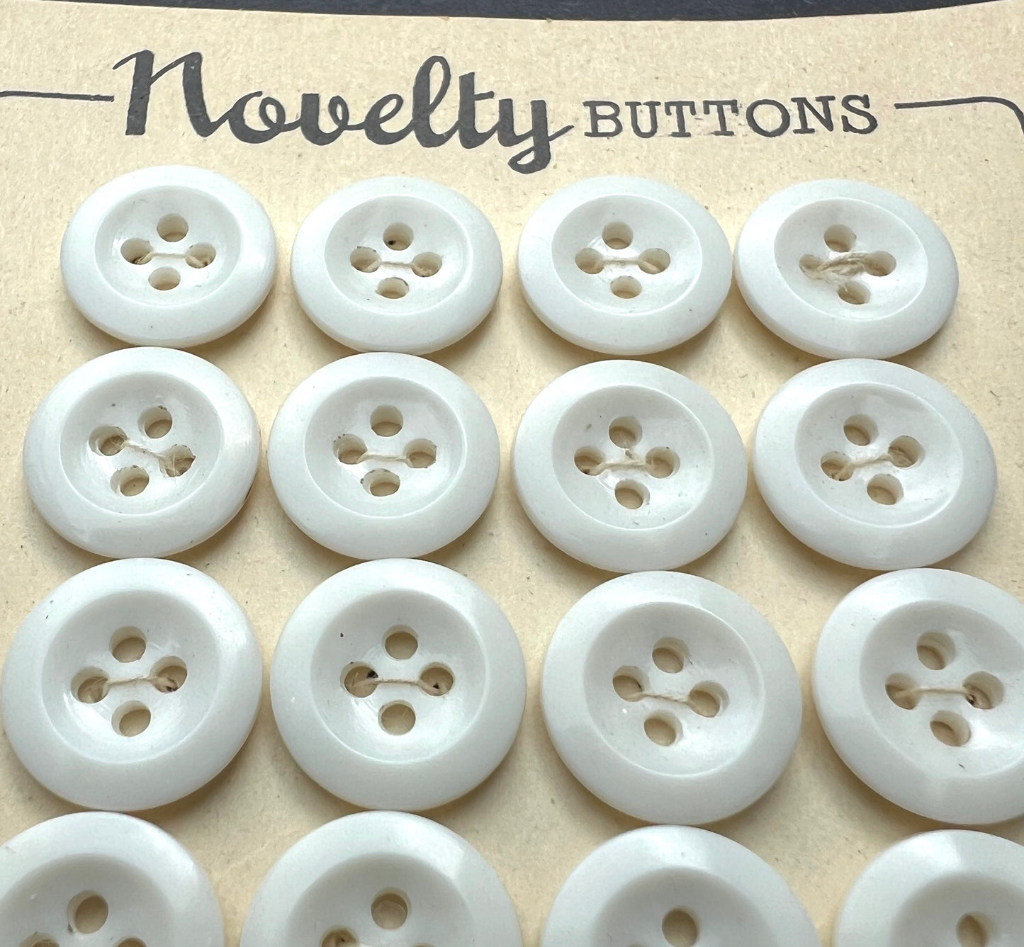 1940s White Buttons - 24 x 1cm or 1.3cm
