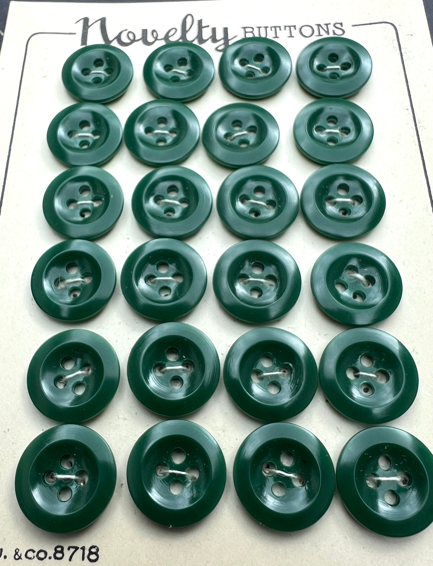 1940s Racing Green Buttons - 24 x 1cm or 1.3cm