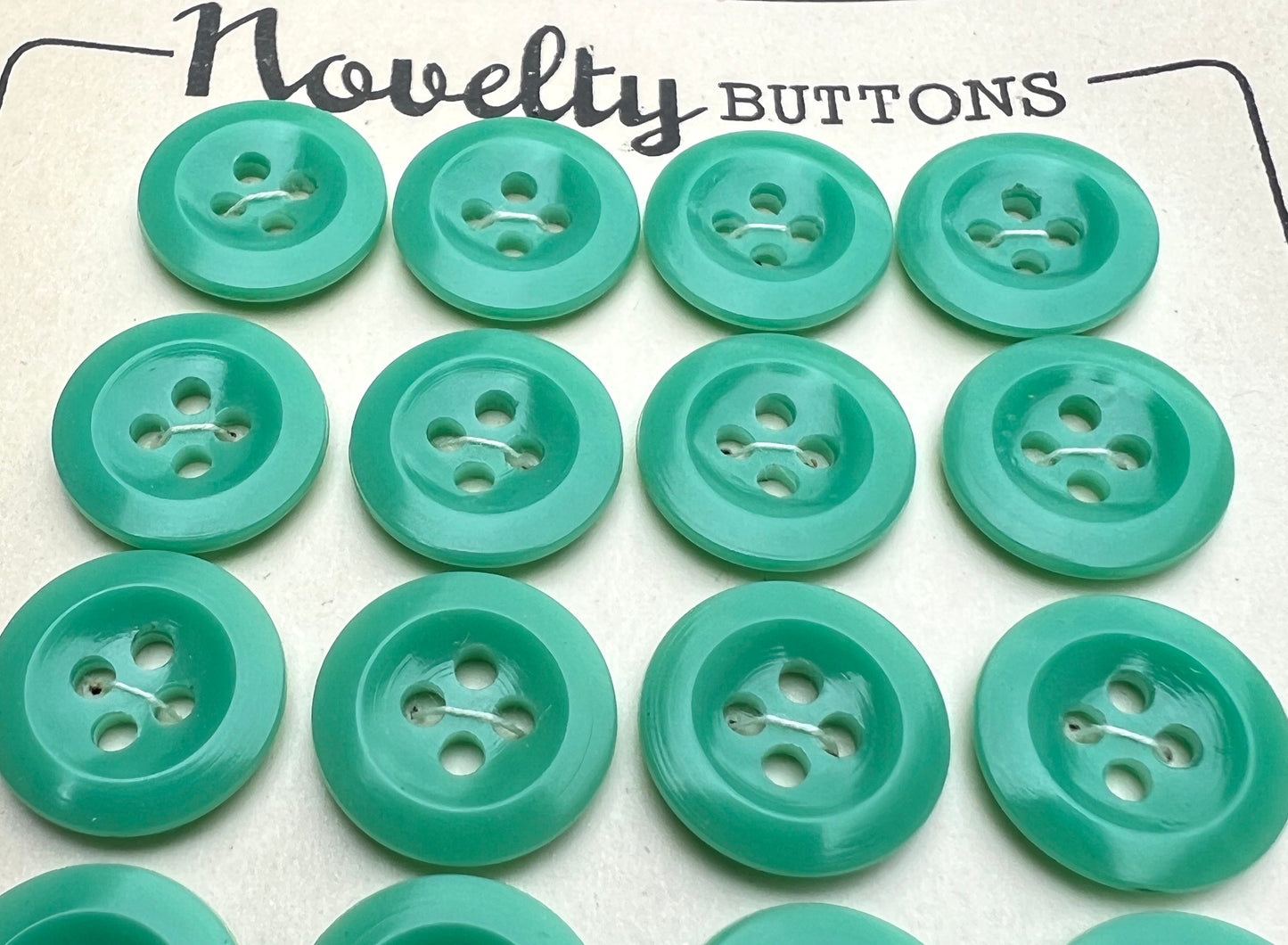 Jade Green 1940s Buttons - 24 x 1cm or 1.3cm