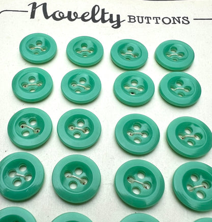 Jade Green 1940s Buttons - 24 x 1cm or 1.3cm