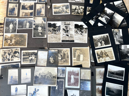 22 Pages from 1920s/30s Photo Albums with Photos Stuck on Both Sides