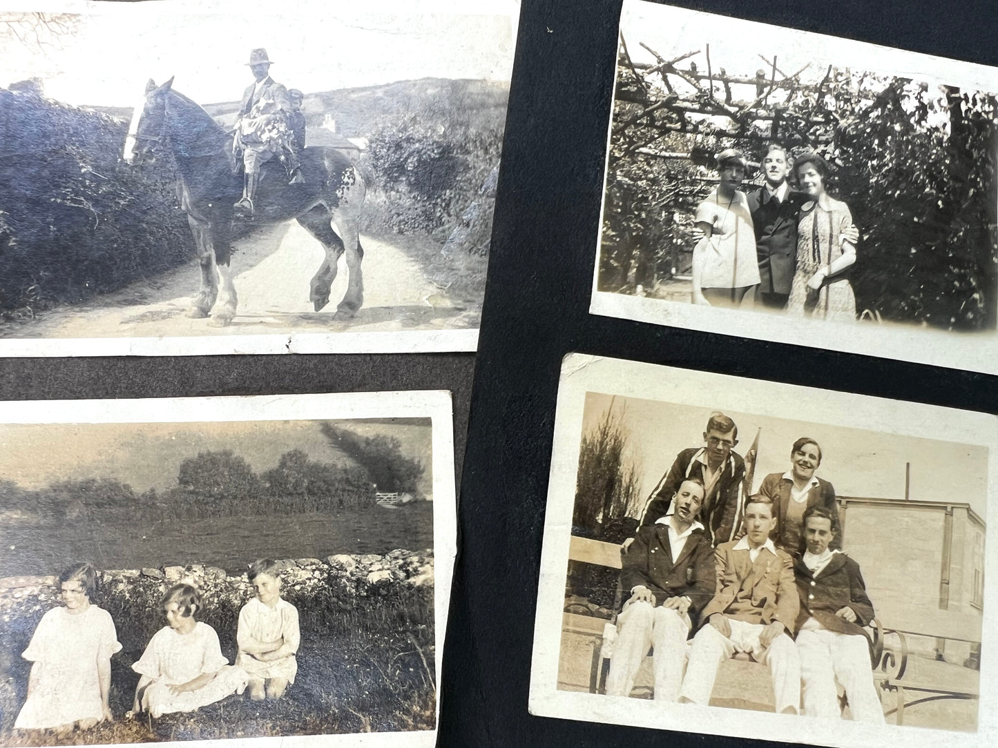 22 Pages from 1920s/30s Photo Albums with Photos Stuck on Both Sides