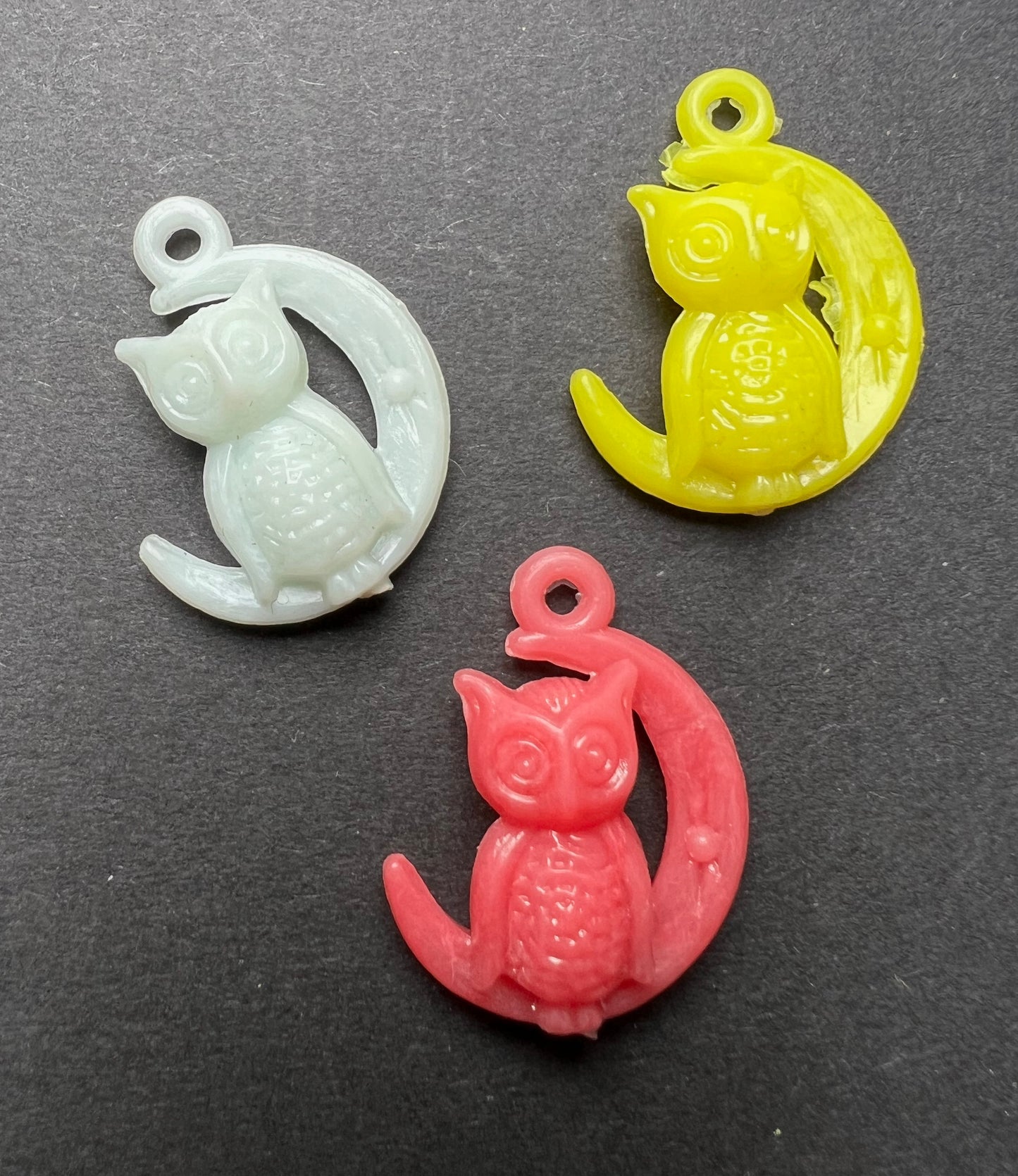 3 Vintage Owl in the Moon Charms