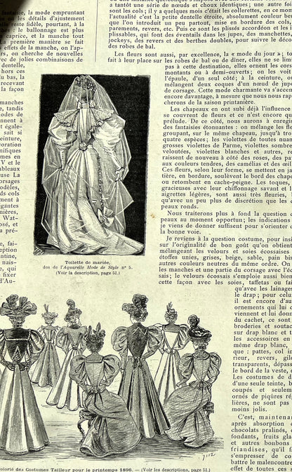 February 1896  French Fashion Paper Salon De La Mode