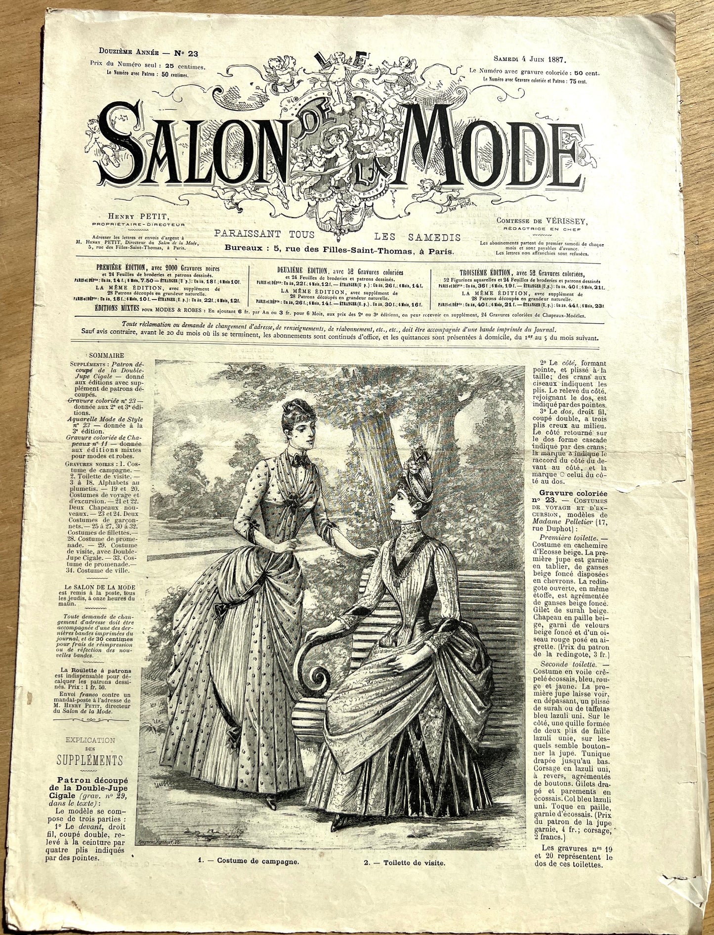 Wedding Dresses in June 1887 French Fashion Paper  Salon De La Mode