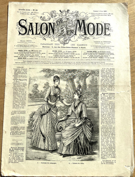 Wedding Dresses in June 1887 French Fashion Paper  Salon De La Mode