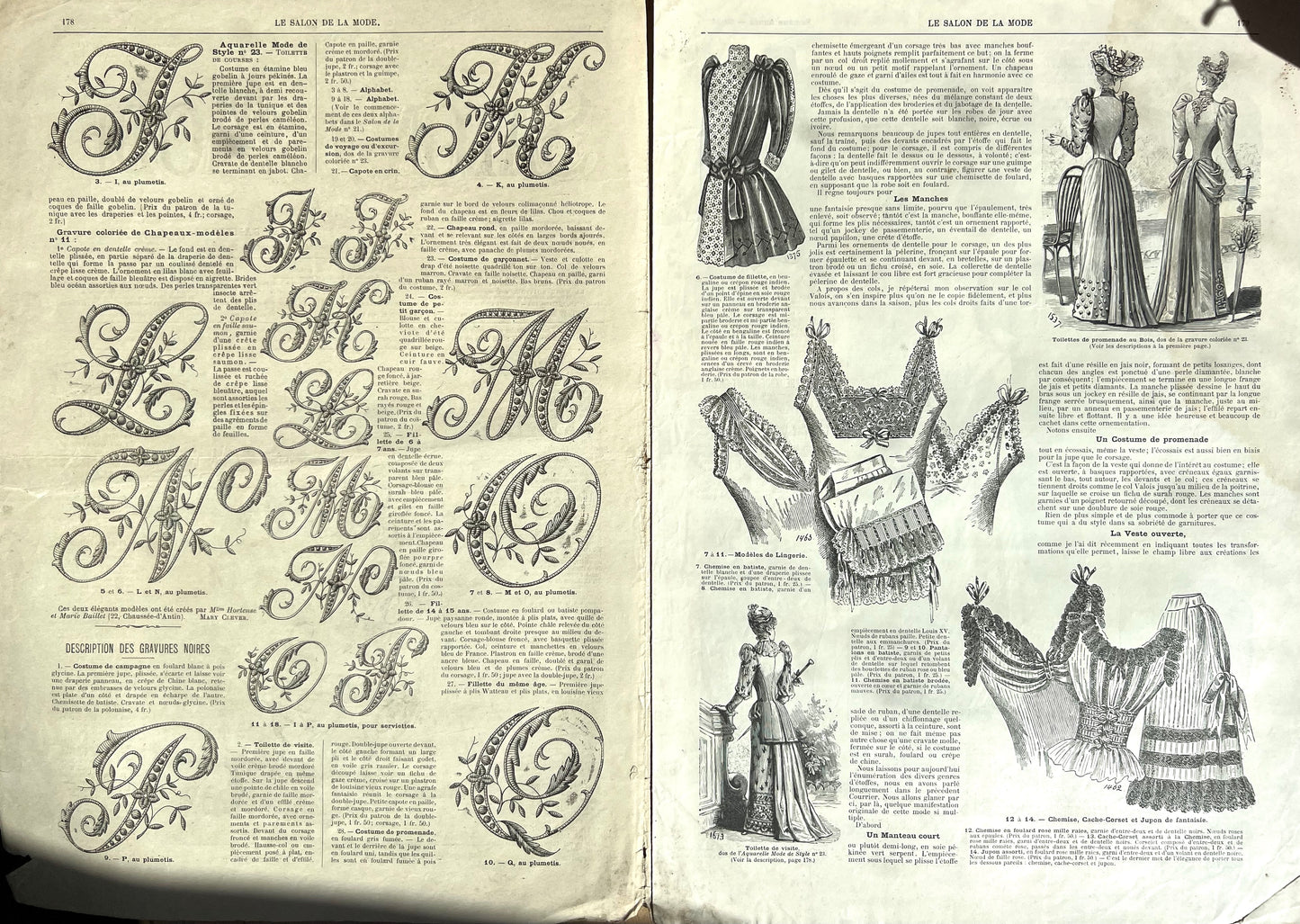 Wedding Dresses in June 1887 French Fashion Paper  Salon De La Mode