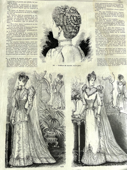 Wedding Dresses in June 1887 French Fashion Paper  Salon De La Mode
