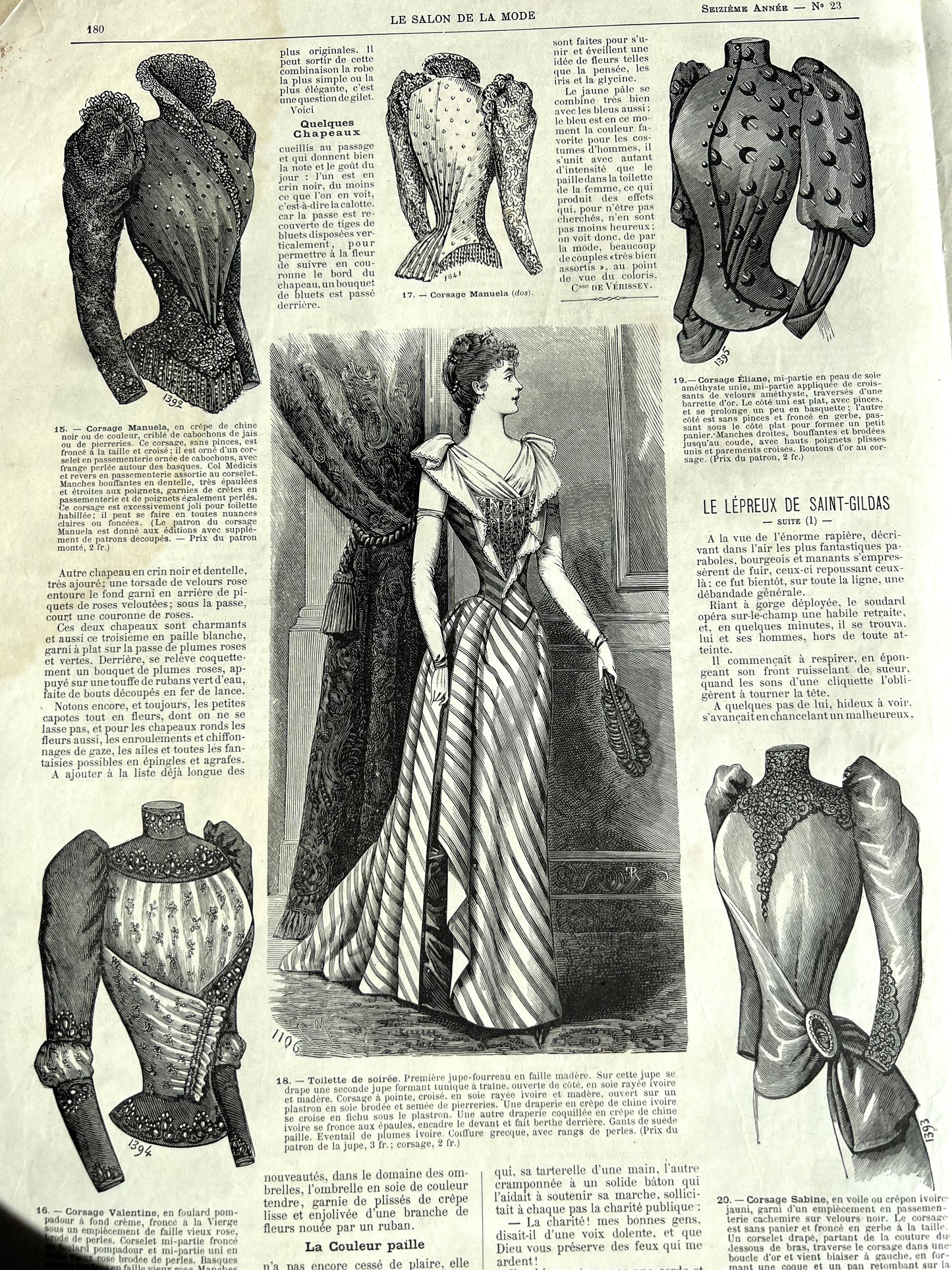 Wedding Dresses in June 1887 French Fashion Paper  Salon De La Mode