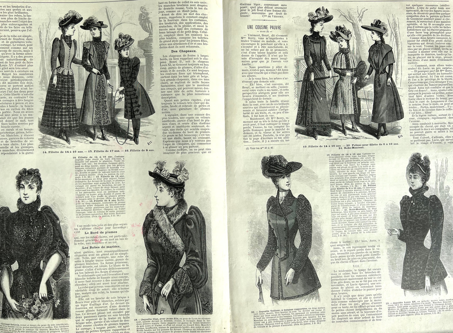 Complicated Hairstyles and Crafts in November 1890 French Fashion Paper Salon De La Mode