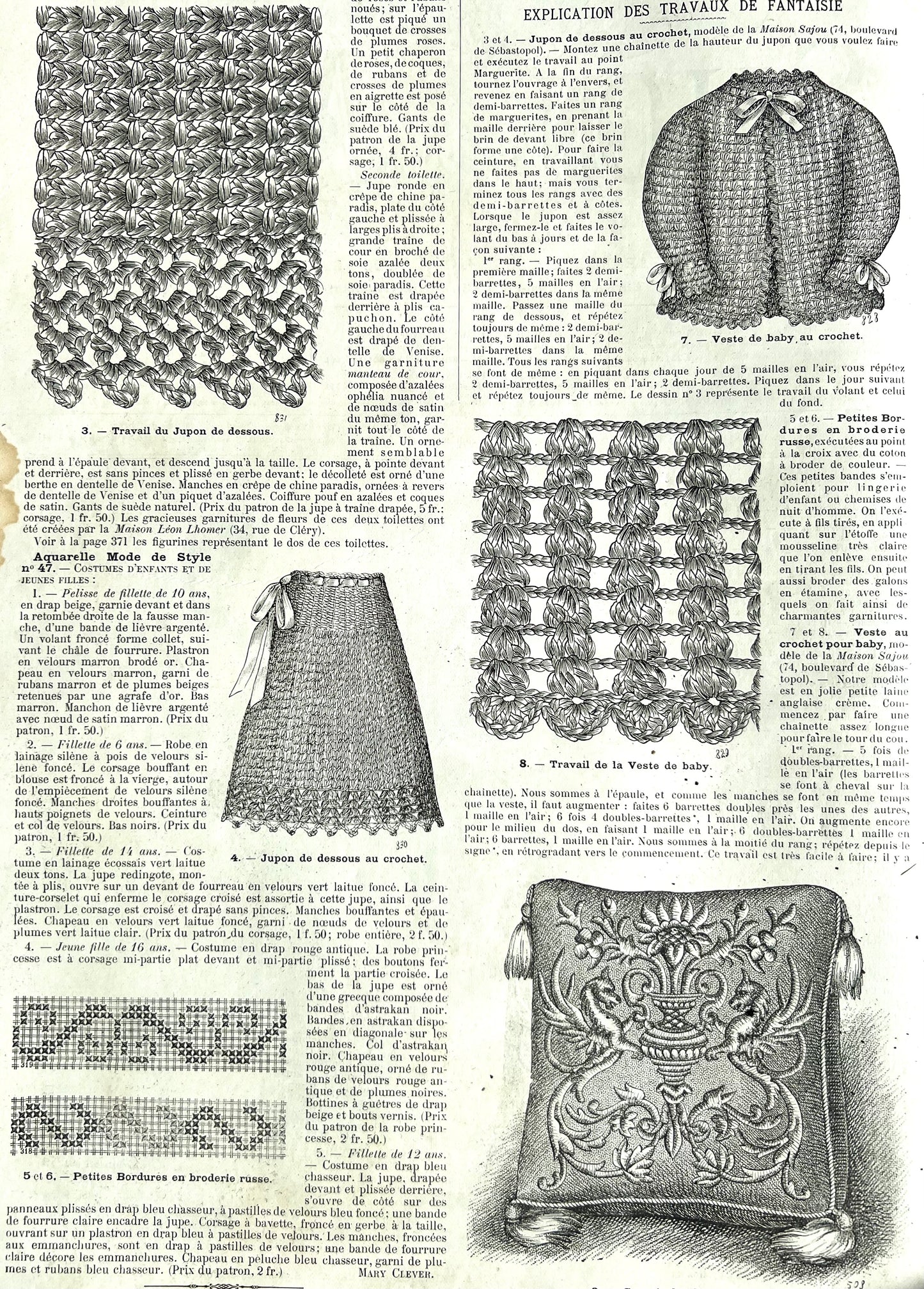 Complicated Hairstyles and Crafts in November 1890 French Fashion Paper Salon De La Mode