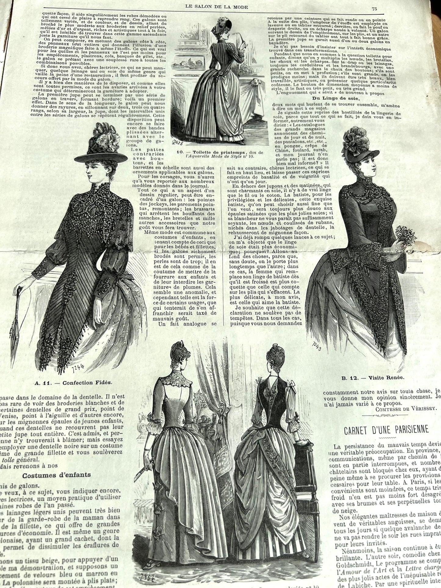 Crochet and Fashion in March 1888 French Fashion Paper Salon De La Mode