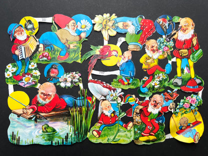 Vintage Comical Gnome Scraps Made in Western Germany