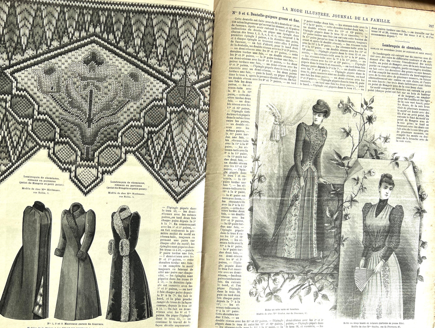 Winter 1890 Fashions in French Fashion Paper La Mode Illustree Journal de La Famille