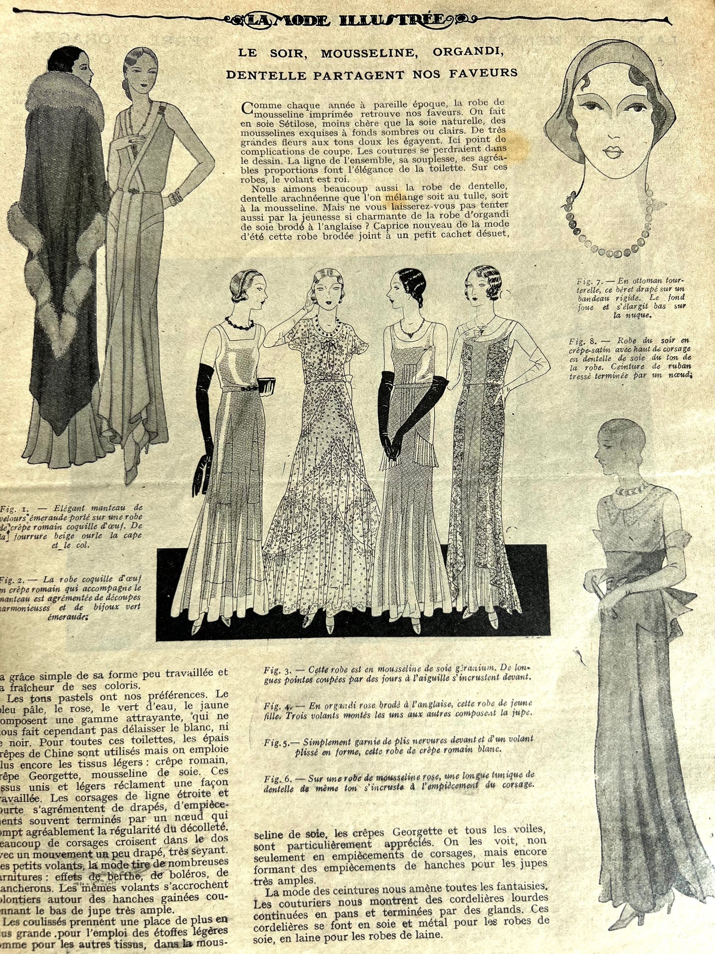 Charming Cover on June 1934 French Fashion Paper La Mode Illustree