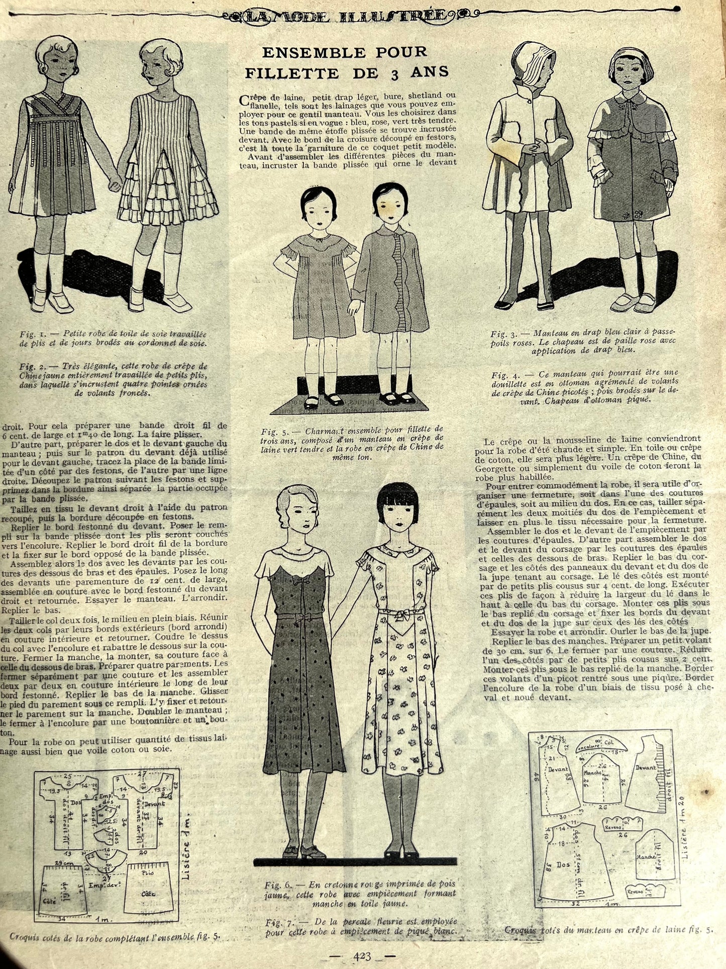 Charming Cover on June 1934 French Fashion Paper La Mode Illustree