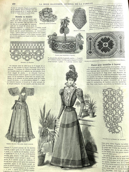 Delightful 1897 French Fashion Paper La Mode Illustree Journal de La Famille