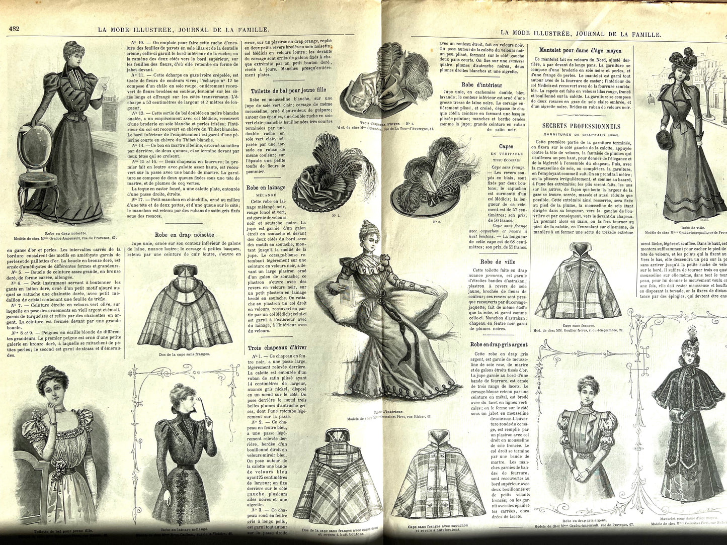 Delightful 1897 French Fashion Paper La Mode Illustree Journal de La Famille