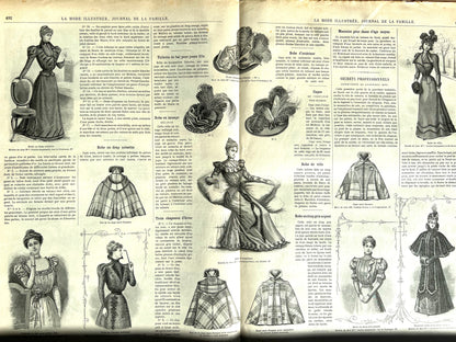 Delightful 1897 French Fashion Paper La Mode Illustree Journal de La Famille