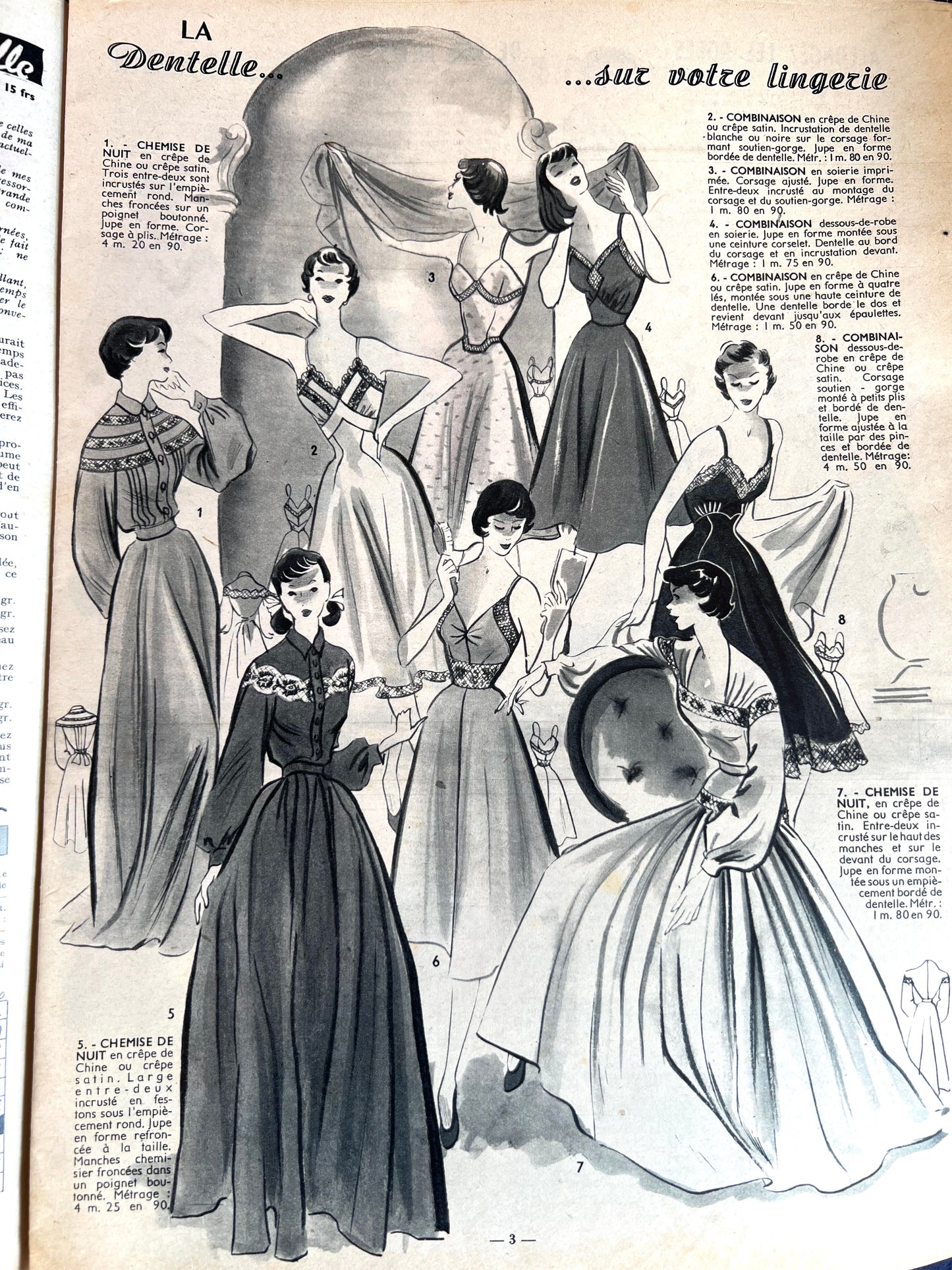 The Most Fashionable Bedtime in 1950 French Women's Magazine Votre Mode
