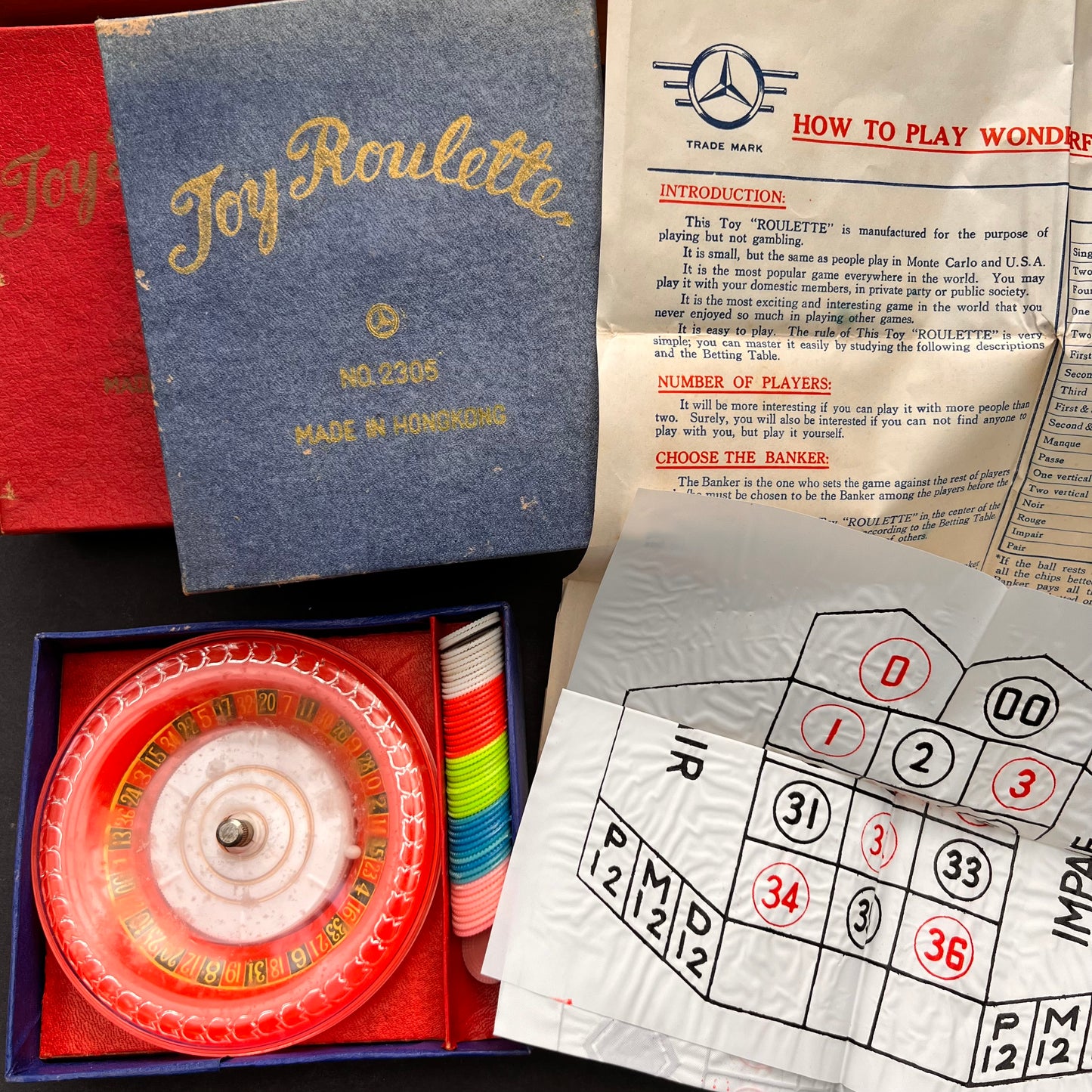 Essential Vintage 1950s Toy Roulette - Old Warehouse Find