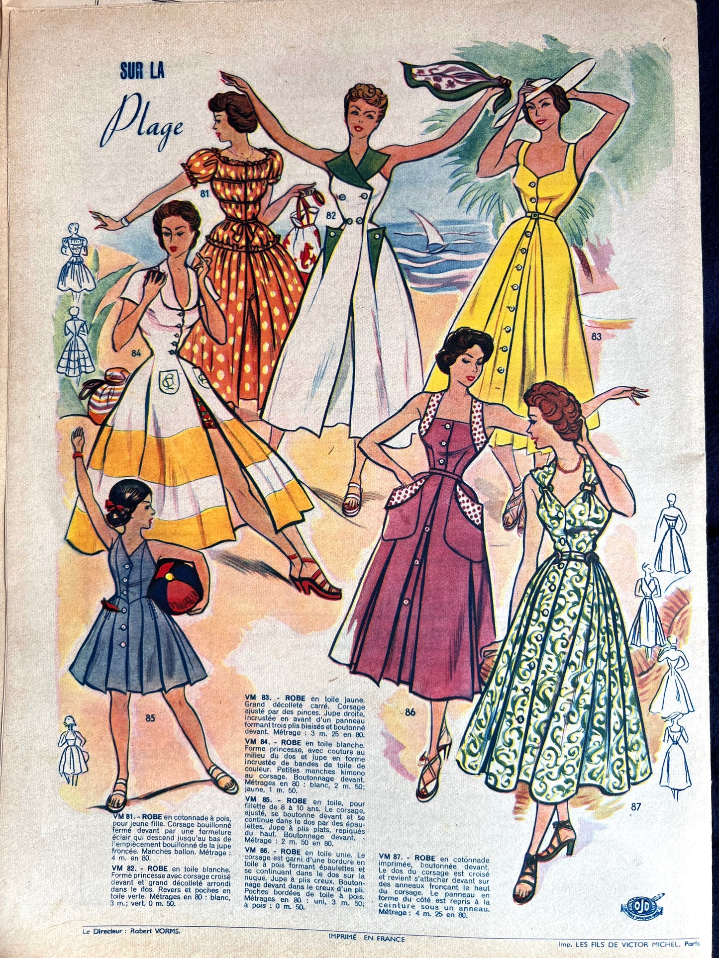 Carefree Days in June 1949 in French Fashion Magazine Votre Mode