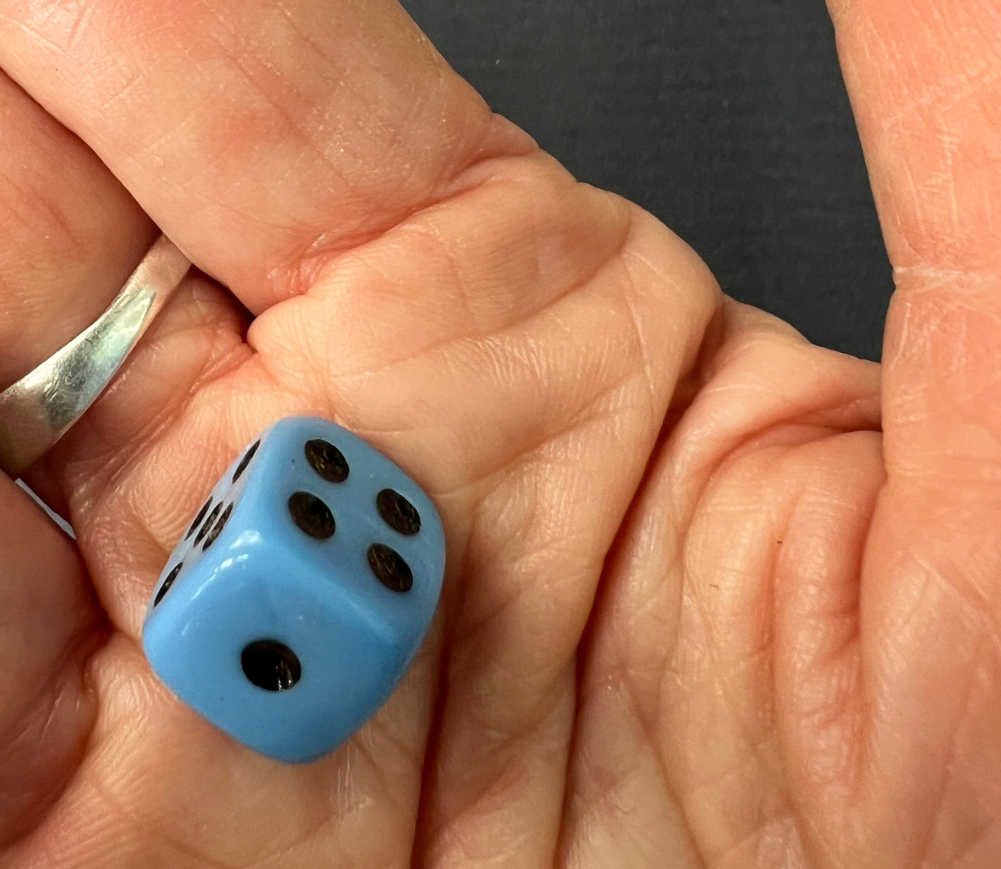 Satisfying Vintage Glass Dice - Black or Blue