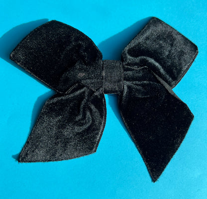 BIG Black Velvet Hair Bow