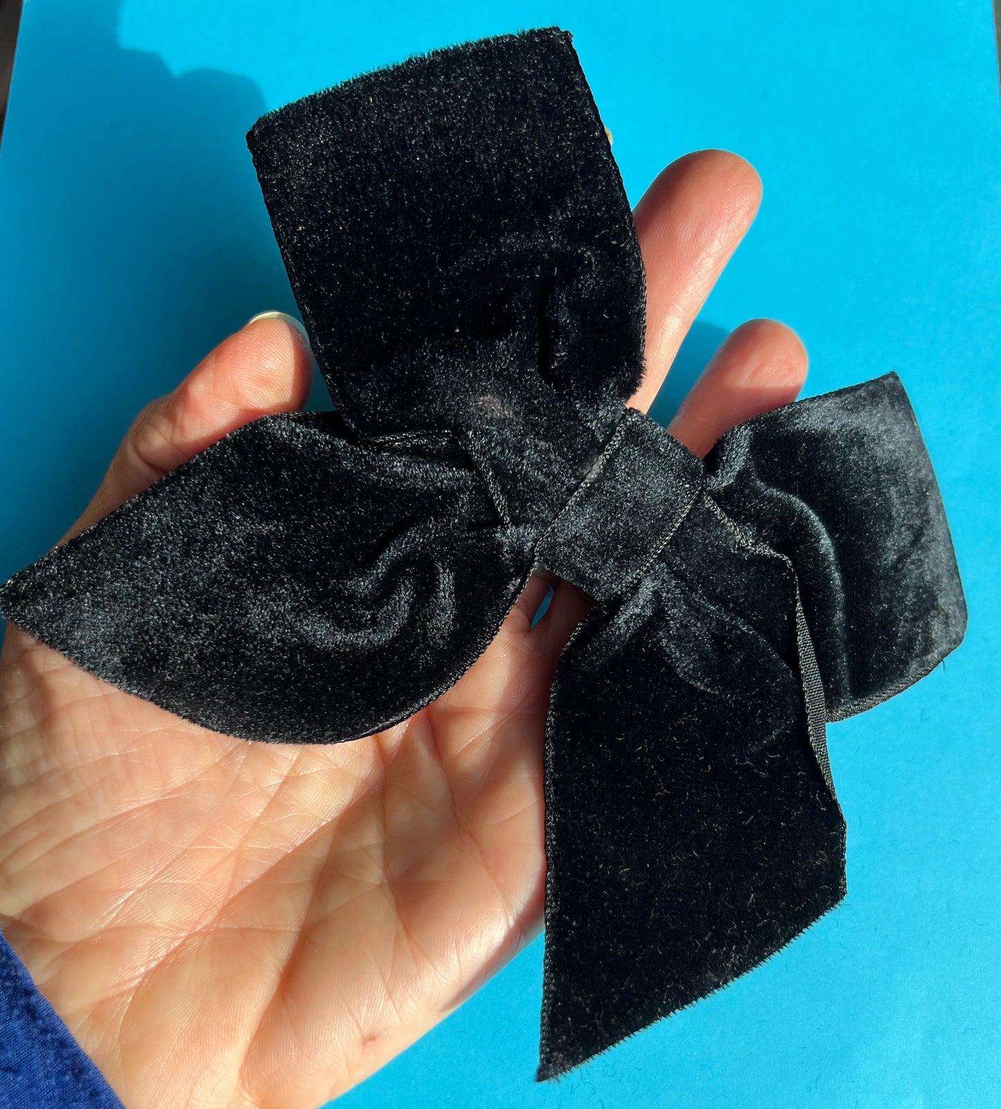 BIG Black Velvet Hair Bow