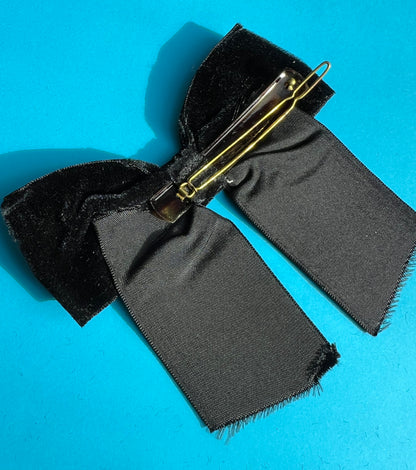 Flamboyant Black Velvet Hair Bow