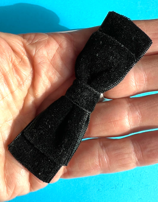 Sweet Little Black Velvet Hair Bow